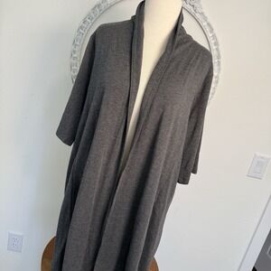 Eileen Fisher Womens Lightweight Long Cardigan Tencil Jacket Gray L $278